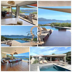 Villa Cazélie, piscine vue splendide sur le Golfe